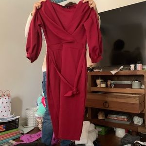 Boohoo red dress